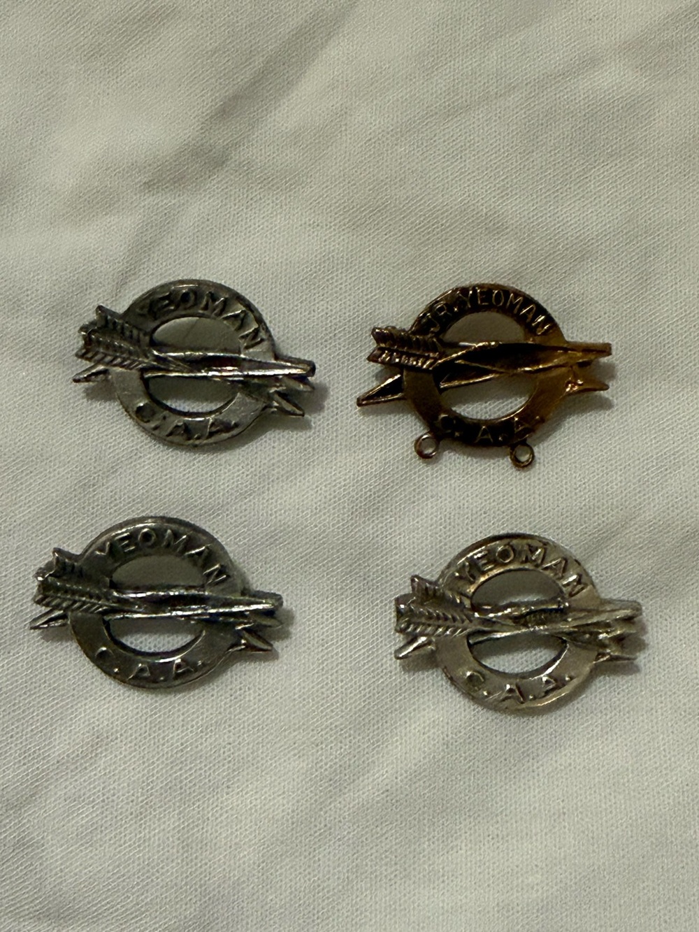 4 Vintage 1950’s CAA Yeoman Pins
